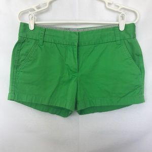 J Crew Green Chino 100% Cotton Shorts - Size 4